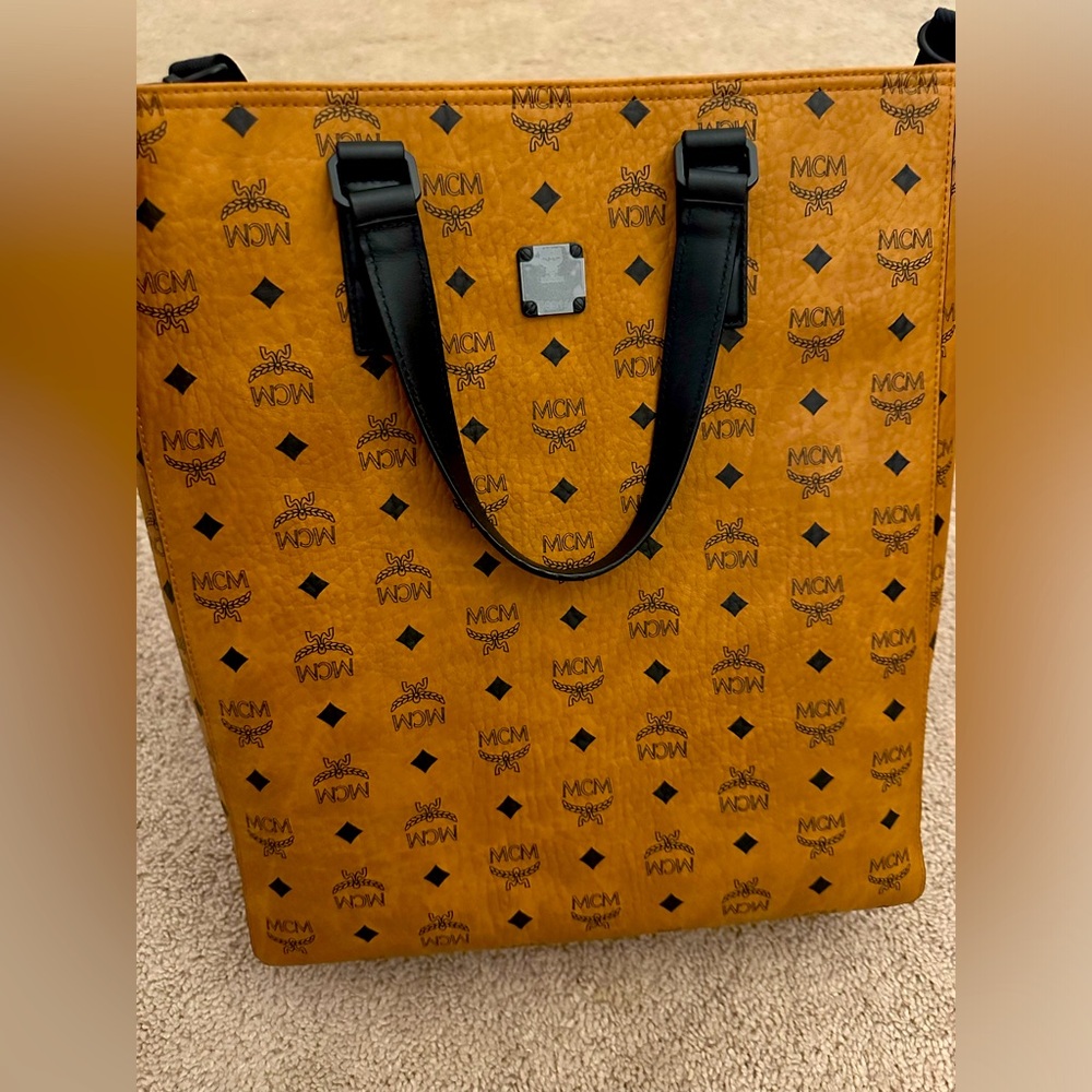 MCM Klassik Allover Logo Printed Tote Bag